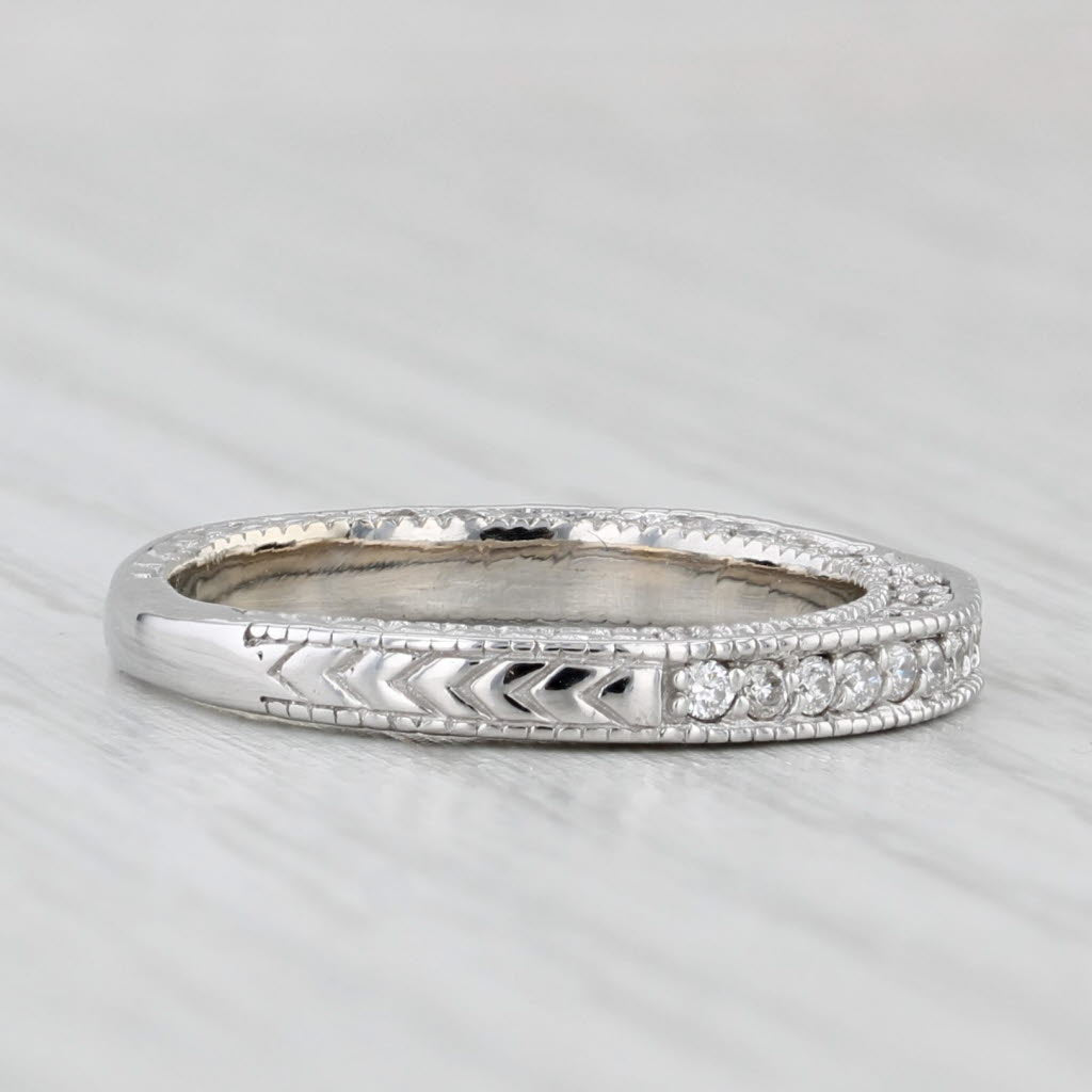 0.32ctw Diamond Wedding Band 14k White Gold Size 6 Stackable Wedding Band