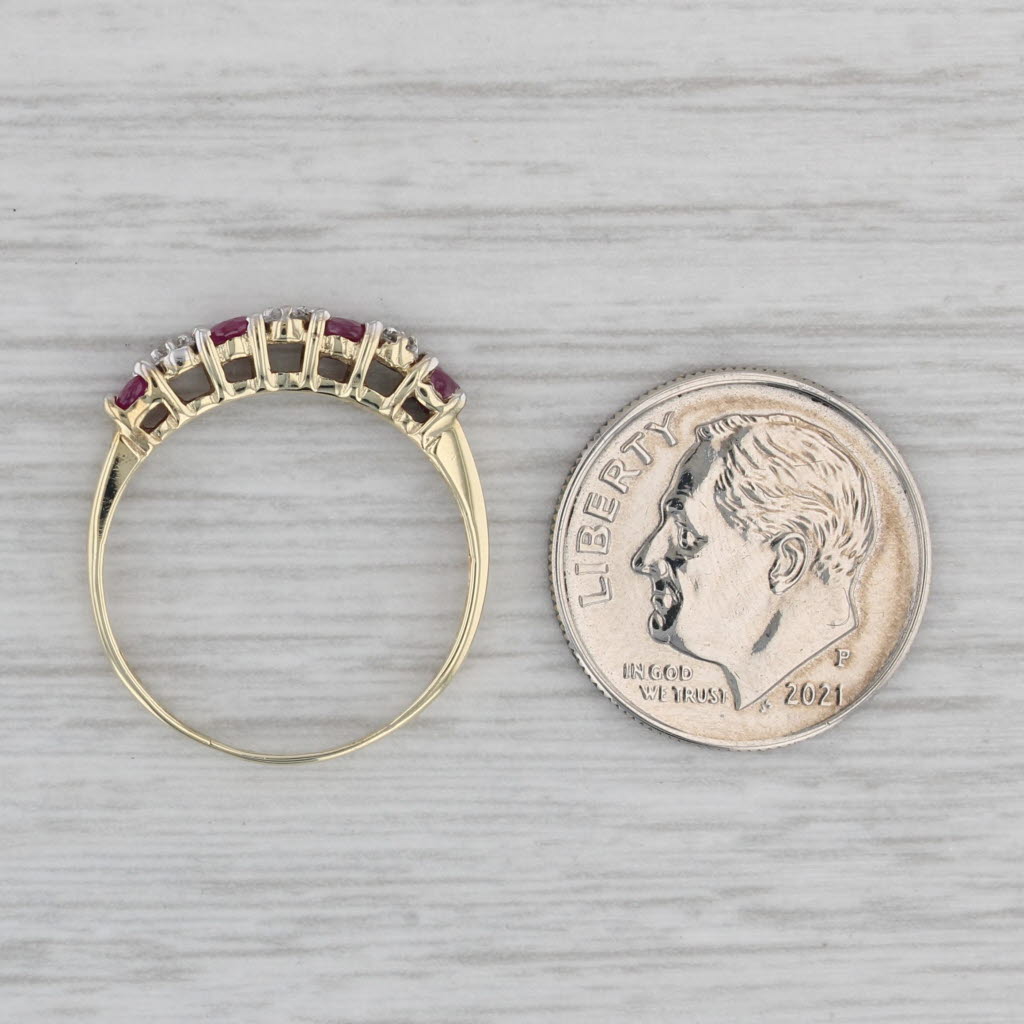 0.50ctw Ruby Diamond Ring 10k Yellow Gold Size 6.5 Stackable Bridal