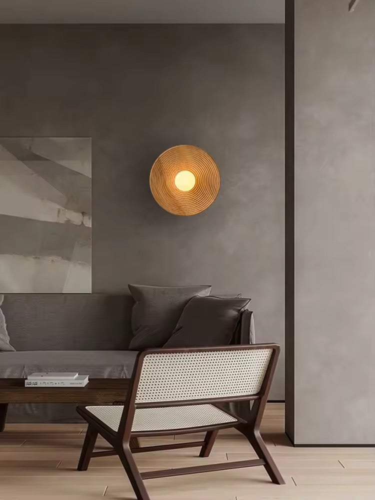 Rustic Woven Wall Sconce with Warm Ambient Glow