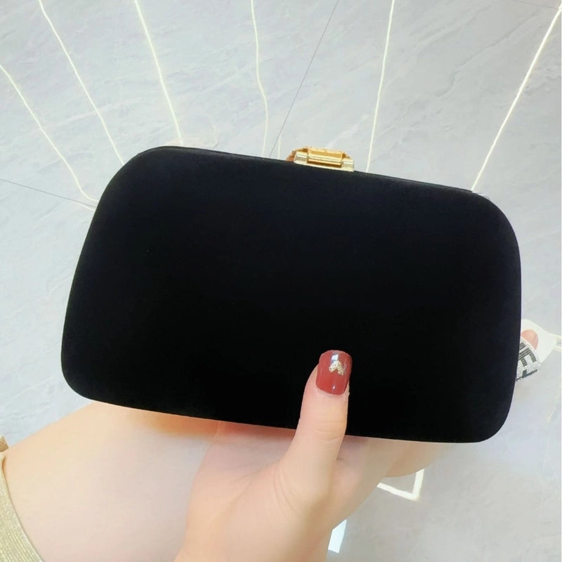 New Velvet Evening Bag Flash Diamond Women's Bag Cheongsam Bag Celebrity Clutch Bag Suede Crossbody Party Bag