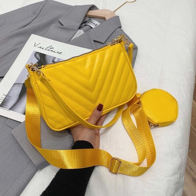 Women's Small Pu Leather Solid Color Streetwear Pillow Shape Zipper Shoulder Bag Crossbody Bag