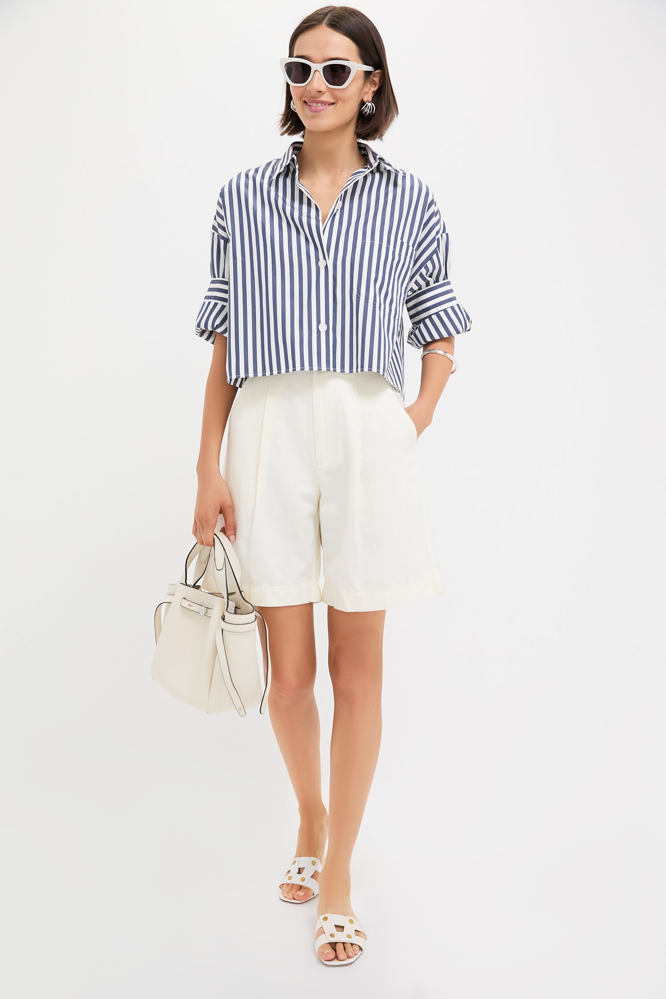 Cream Bari Midi Short