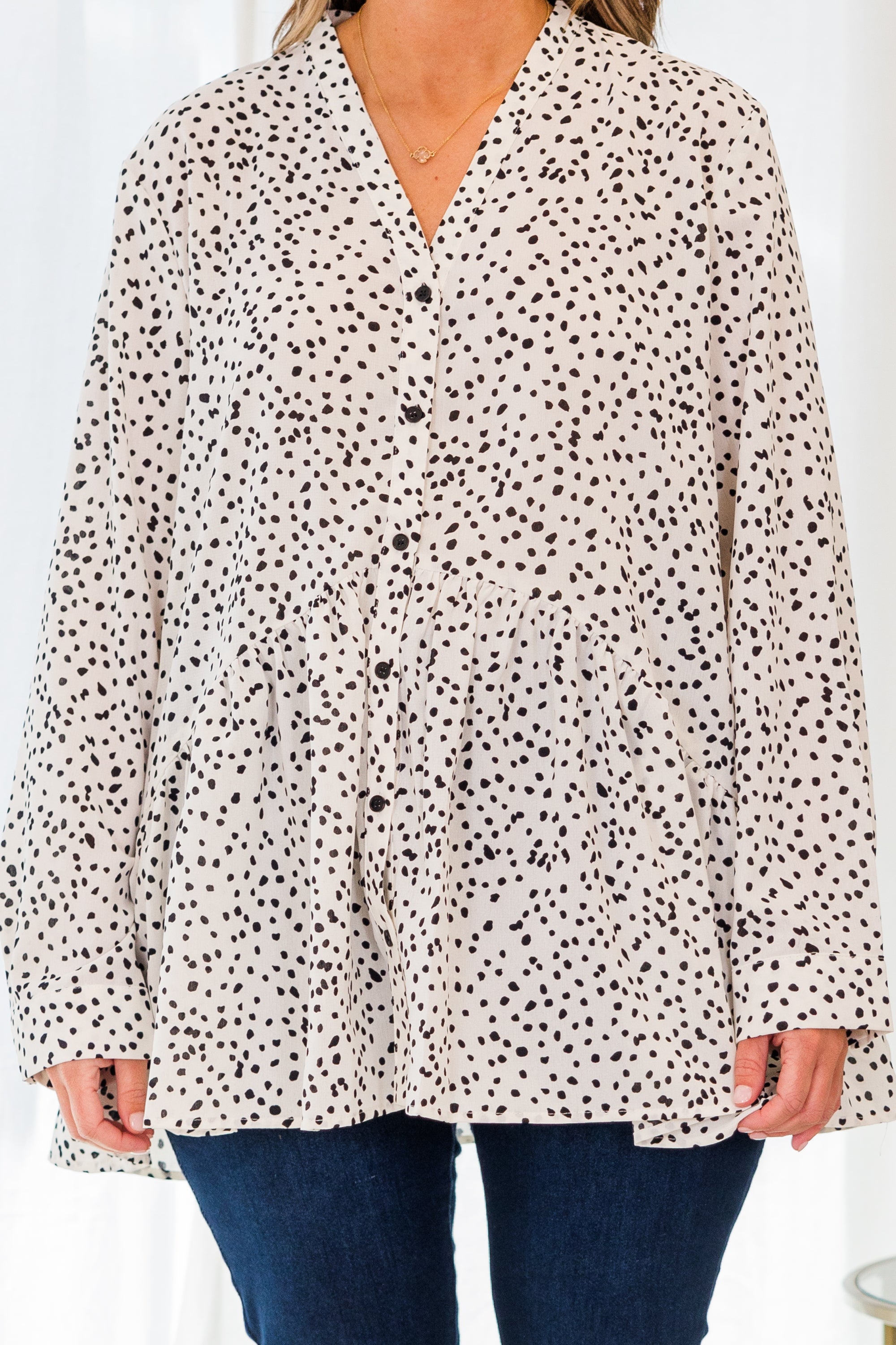 Lively Experiences Tunic. White Leopard