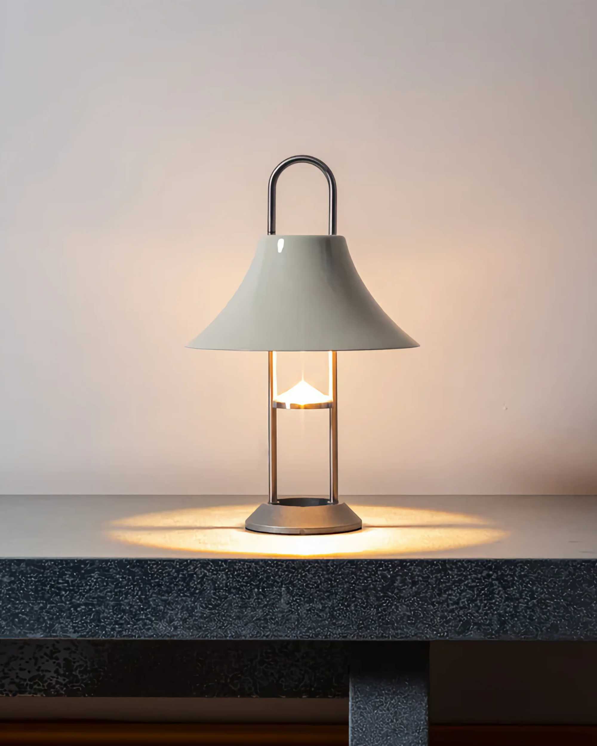 Hay Mousqueton portable table lamp. Oyster
