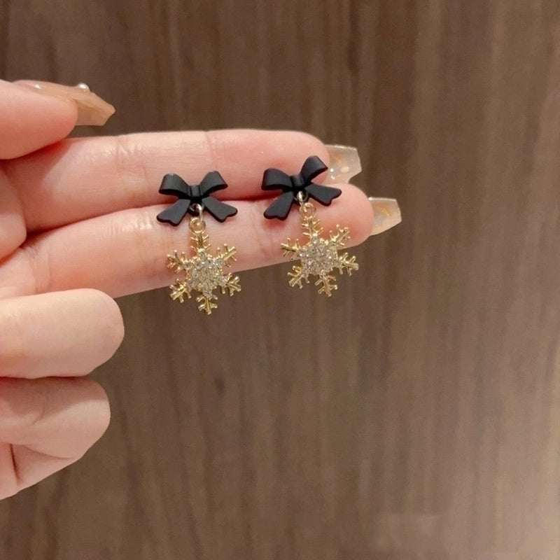 3 Pieces Sweet Heart Shape Rose Flower Inlay Imitation Pearl Alloy Rhinestones Earrings