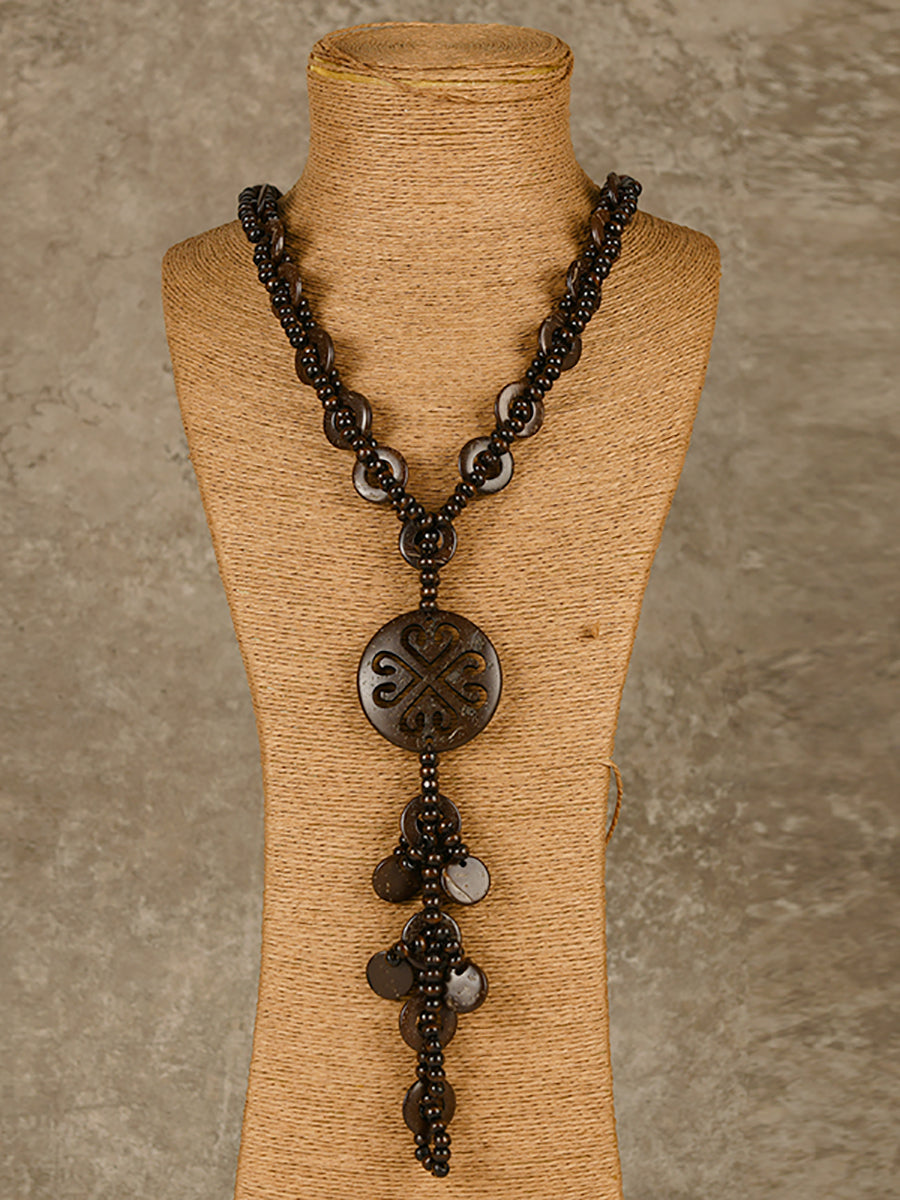 Women Bohemia Coconut Shell Weave Necklace