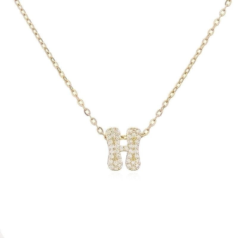Minimalist Letter Copper Zircon Necklace In Bulk