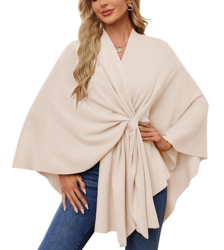 🎁 49% OFF-Elegant Shawl Wraps Soft Open Front Poncho Sweater