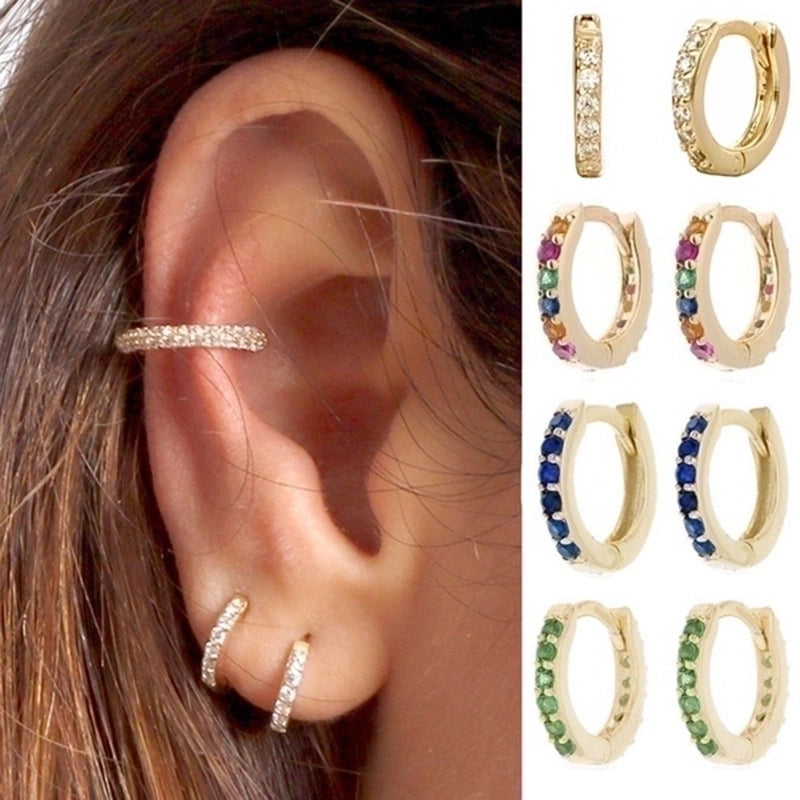 1 Pair Casual Minimalist Round Plating Inlay Copper Zircon Gold Plated Silver Plated Earrings
