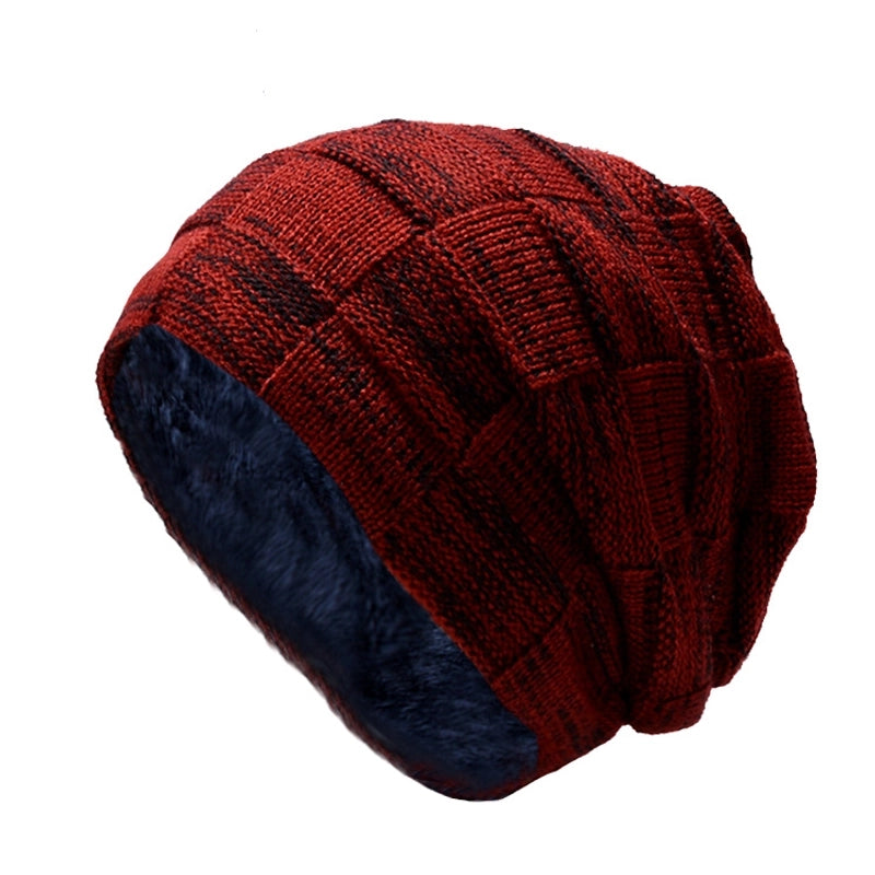 Men's Fashion Letter Solid Color Crimping Wool Cap