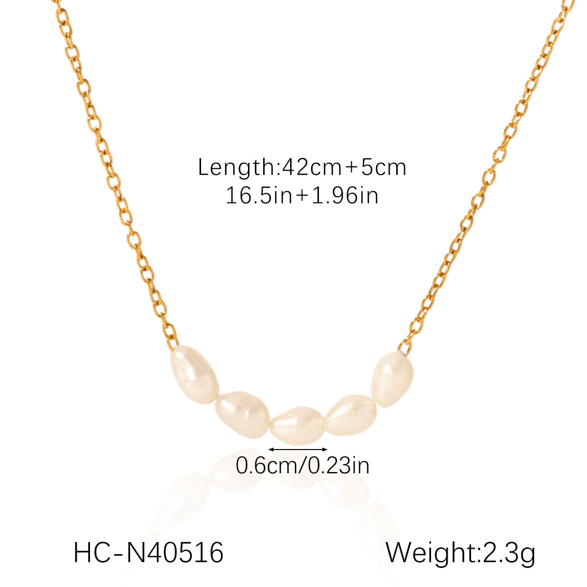 Retro Freshwater Pearl Necklace Female Beaded Stainless Steel Clavicle Chain Titanium Steel Necklace