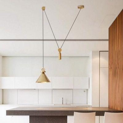 Elsa | Adjustable Brass Pendant Light