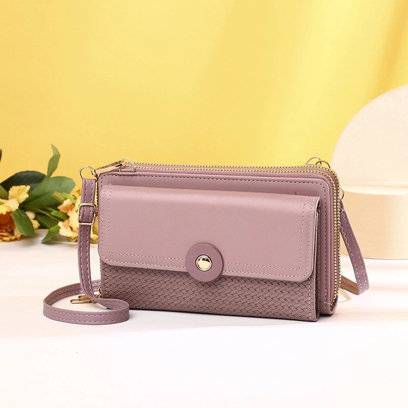 Women's Pu Leather Solid Color Basic Zipper Phone Wallets