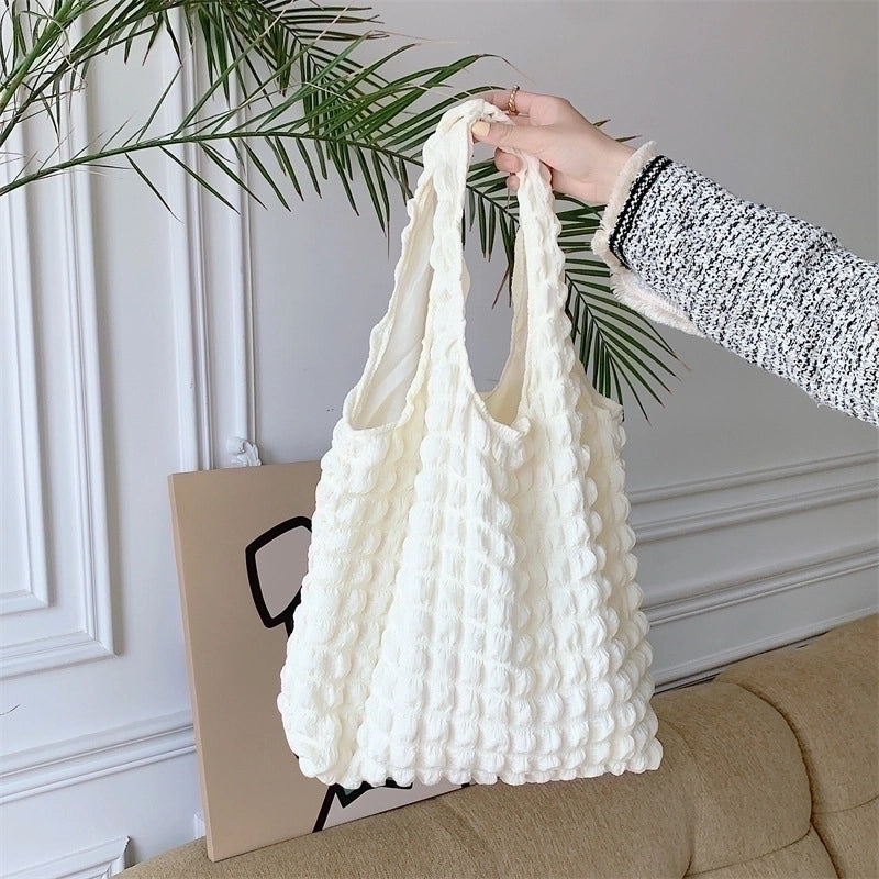 Women's Large Polyester Solid Color Basic Vacation Square Open Tote Bag