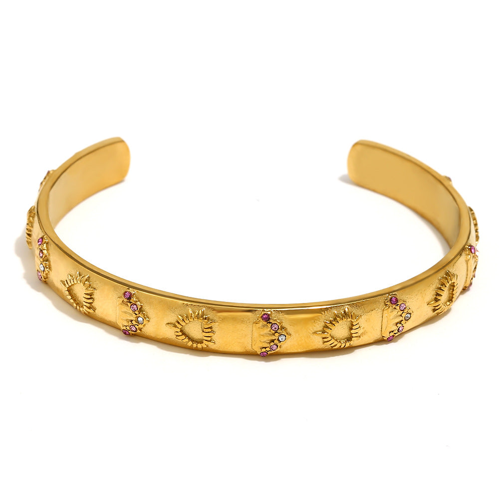 Ins Fashion Niche Advanced Versatile Ring Bracelet Stainless Steel 18K Gold Plated Tarot Earrings Female