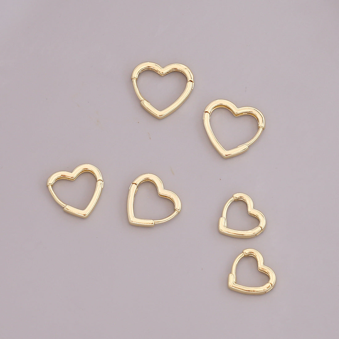 Unisex Metal Star Heart Metal Electroplating Earrings