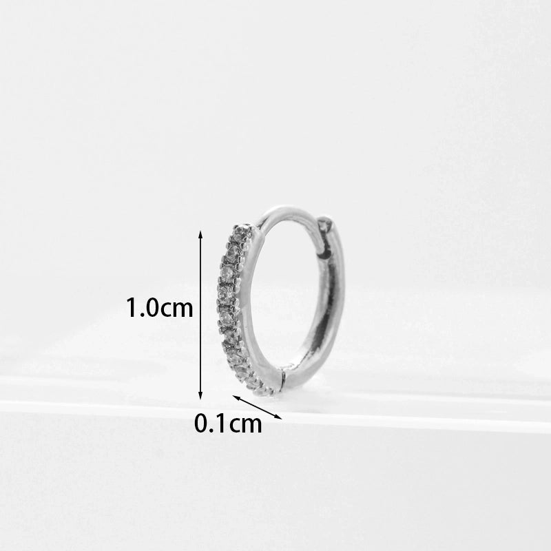 Ear Cartilage Rings & Studs Minimalist Geometric Copper Plating Artificial Gemstones