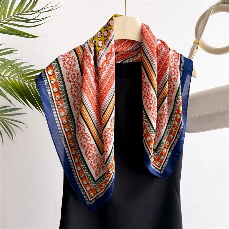 Women's Casual Vacation Lemon Flower Satin Printing And Dyeing Printing Dyeing Silk Scarf