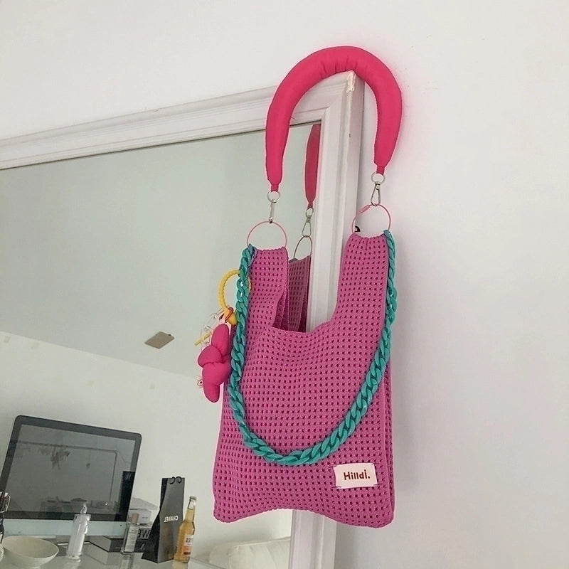 Women's Small All Seasons Polyester Knit Streetwear Handbag