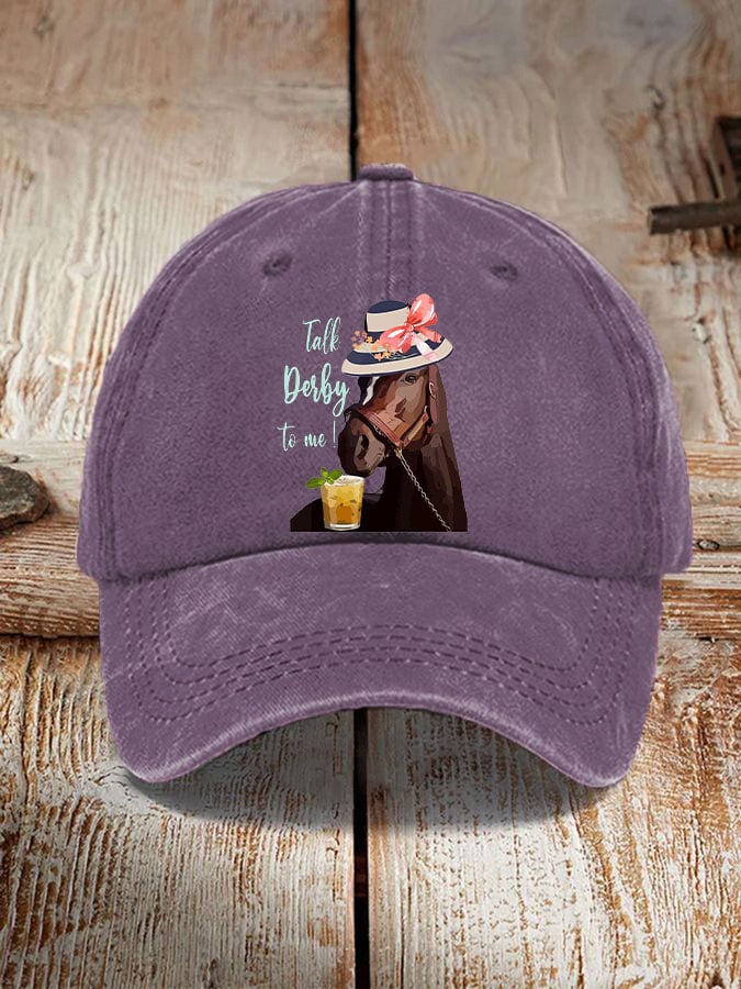 Talk Derby To Me printed hat