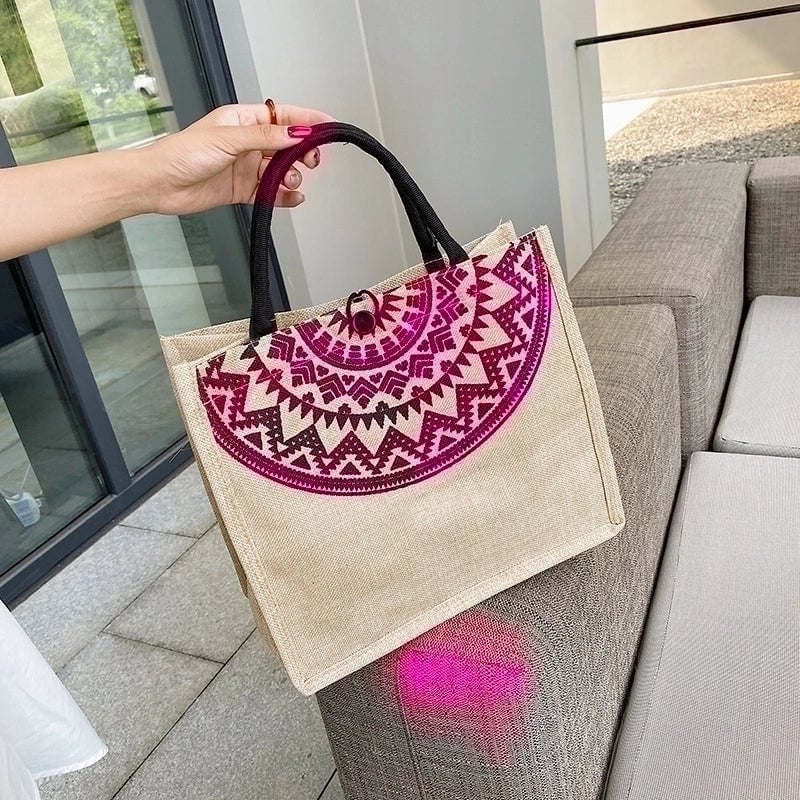 Women's Large Summer Cotton And Linen Vintage Style Shoulder Bag
