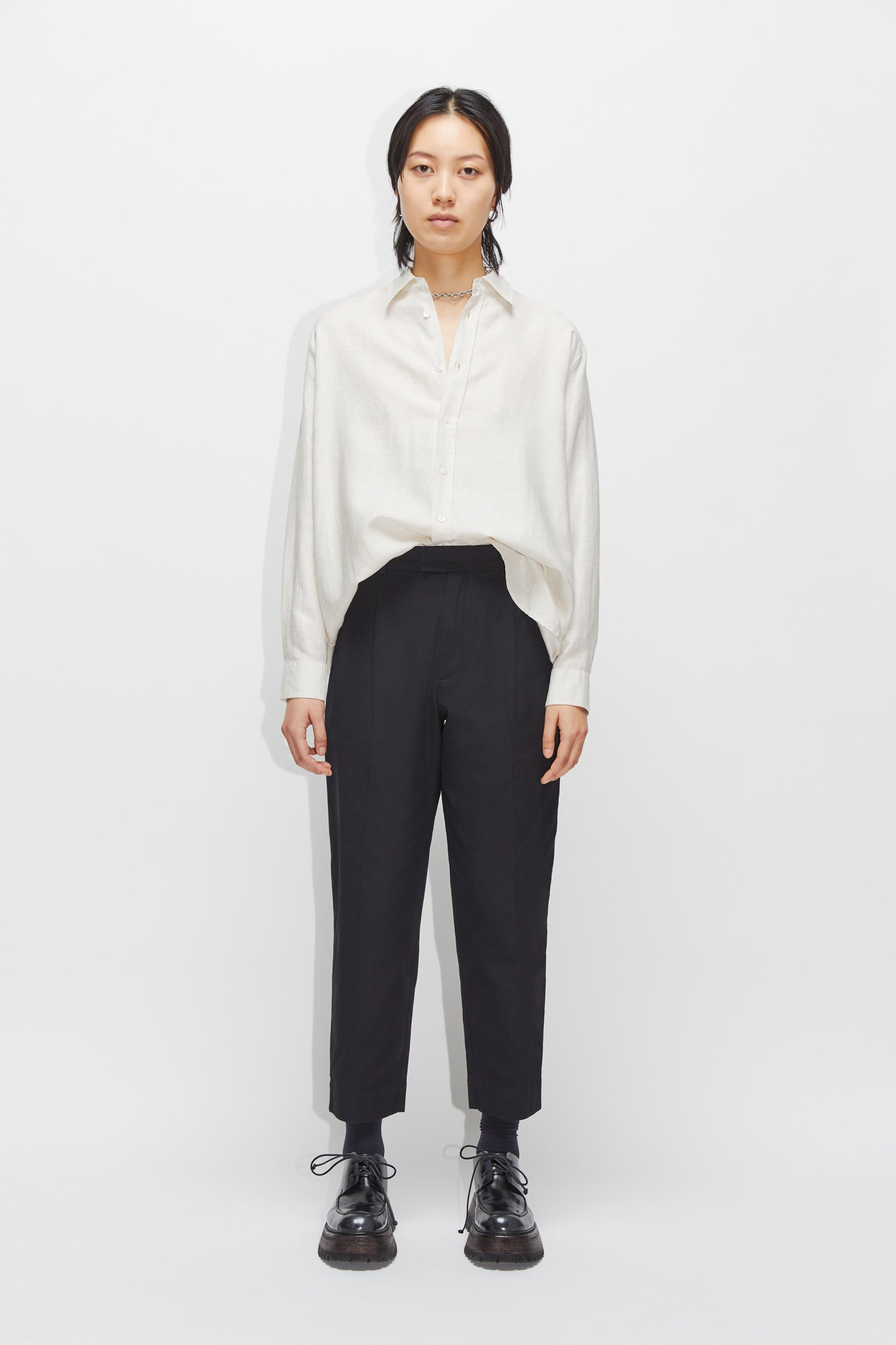 Cropped High Waist Trousers