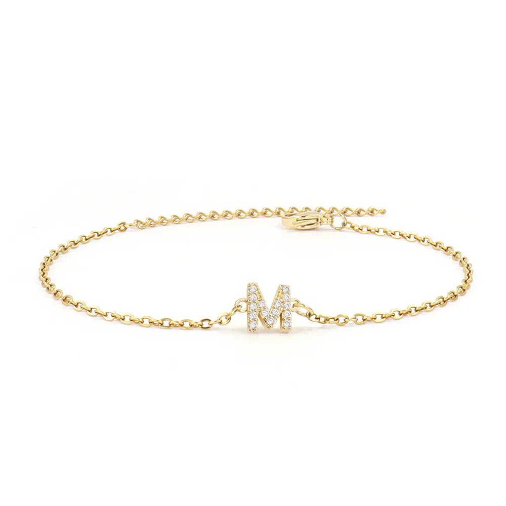 Dainty Initial Chain Bracelet