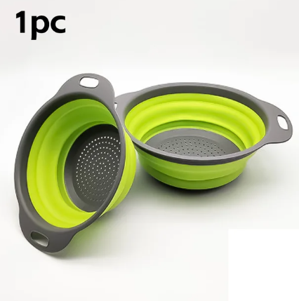 Foldable Silicone Drain Basket-Green(Large)