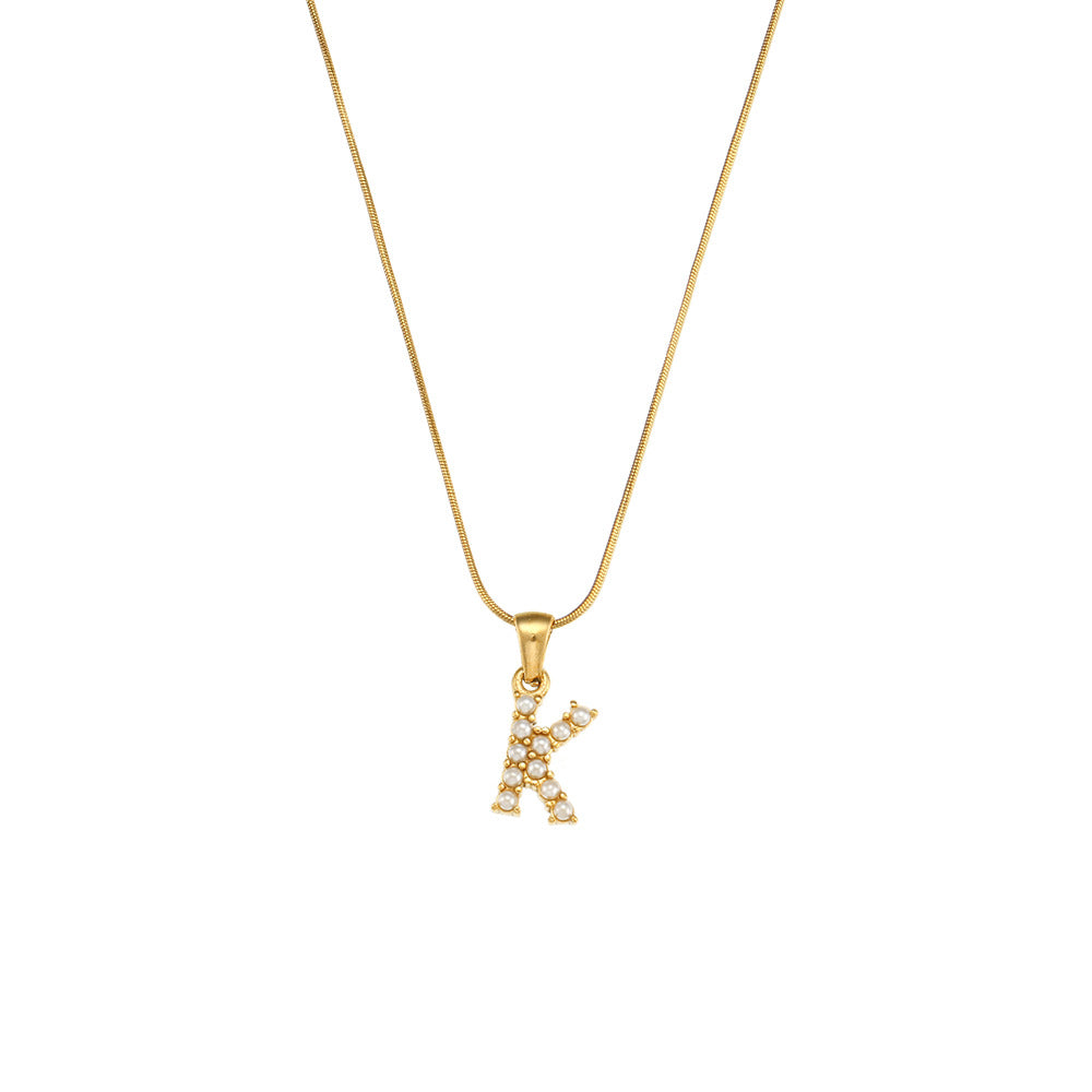 Fashion Letter Number Text Stainless Steel 18K Gold Plated Necklaces