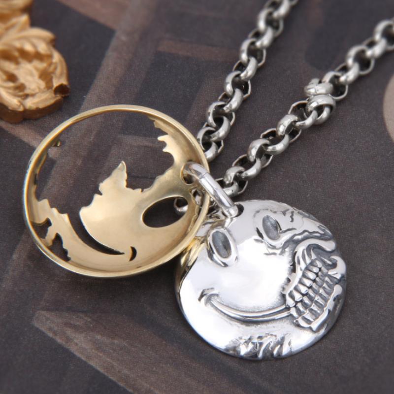 Smiley Skull 2 Layered Necklace