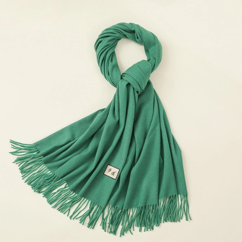Women's Basic Minimalist Classic Style Solid Color Viscose Fiber Scarf