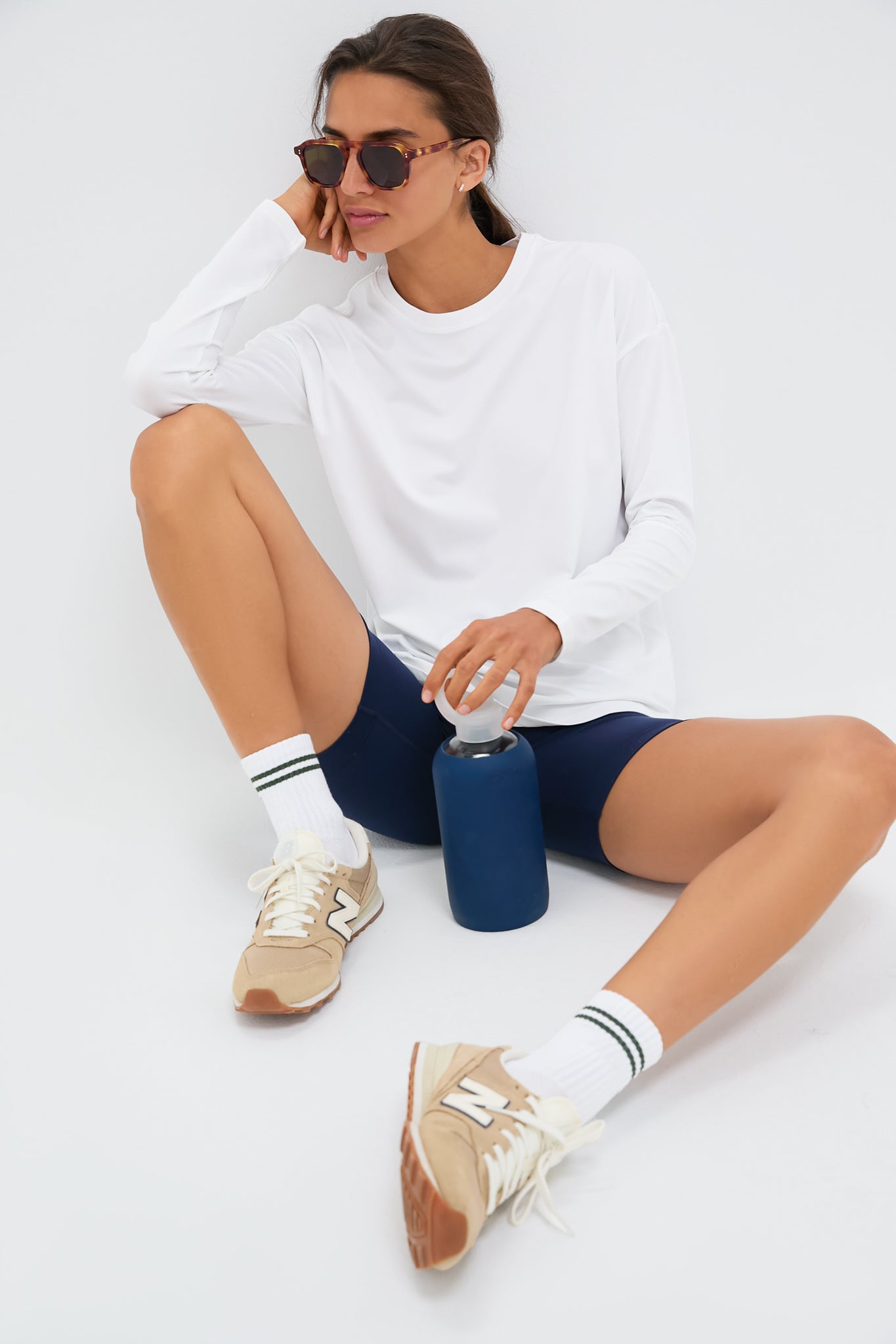 White Long Sleeve Ryan Boyfriend Tee