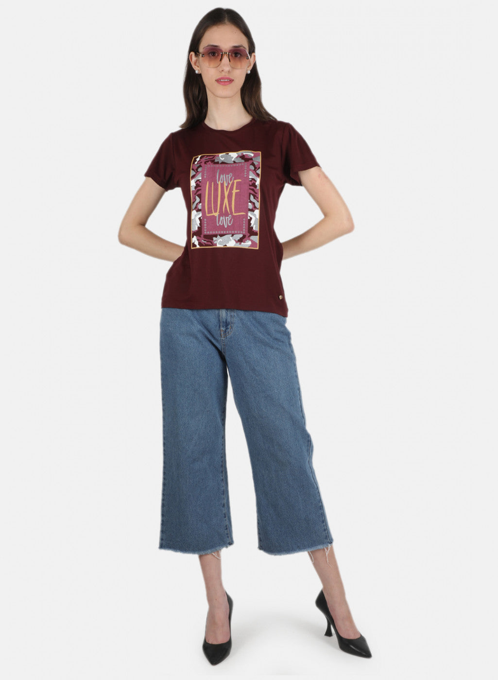 Women Maroon Printed Top