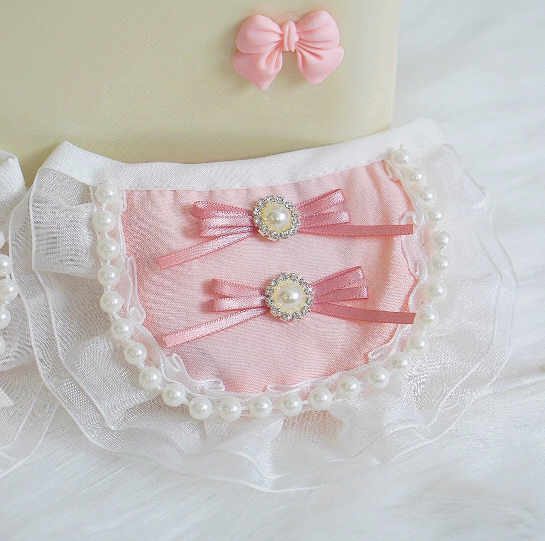 Pink Bow Dog Cat Bandana Bibs