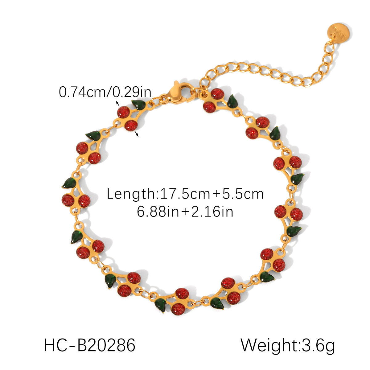 Phoenix Tide Stainless Steel Oil Drop Cherry Necklace Female Niche Design Versatile Clavicle Chain Titanium Steel Fruit Necklace