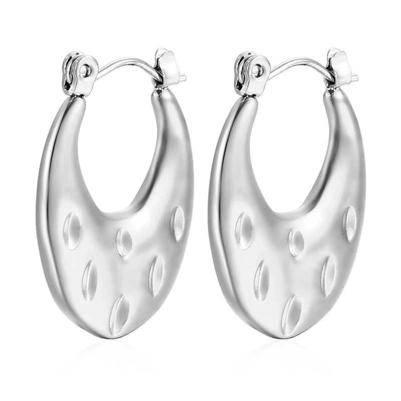 1 Pair Minimalist Classic Style Solid Color Plating 201 Stainless Steel 18K Gold Plated Earrings