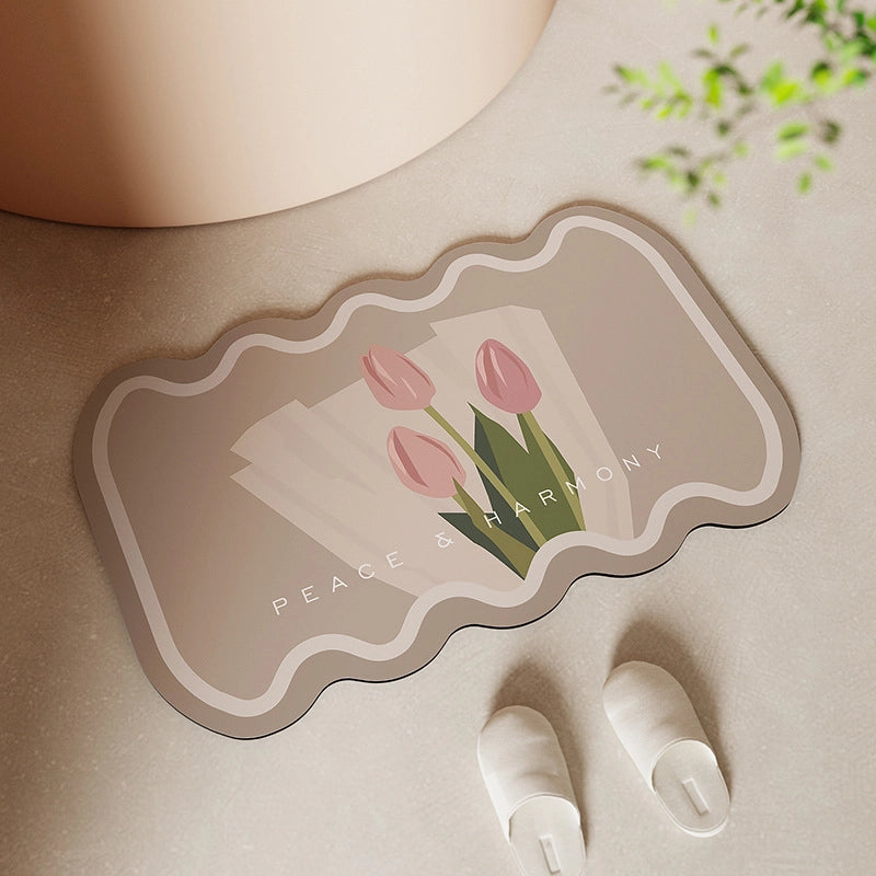 Bathroom Mats Diatom Ooze Absorbent Cushion Bathroom Door Non-Slip Foot Mats Domestic Toilet Door Quick-Drying Carpet