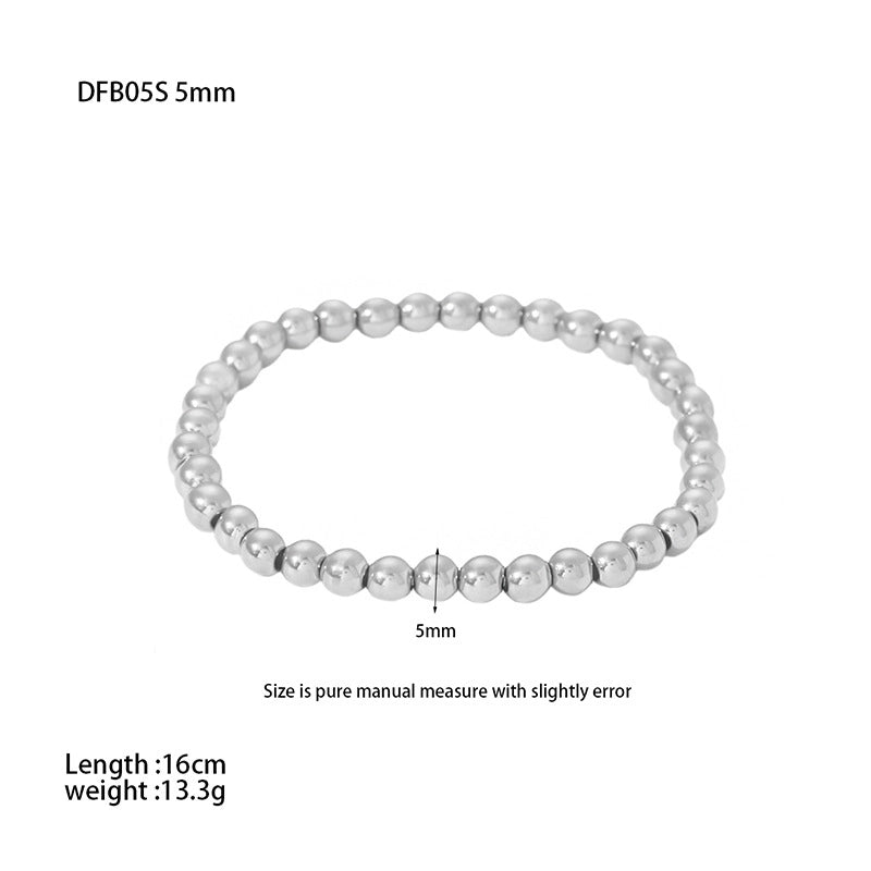 Solid Color 304 Stainless Steel 18K Gold Plated Stainless Steel Bracelets In Bulk