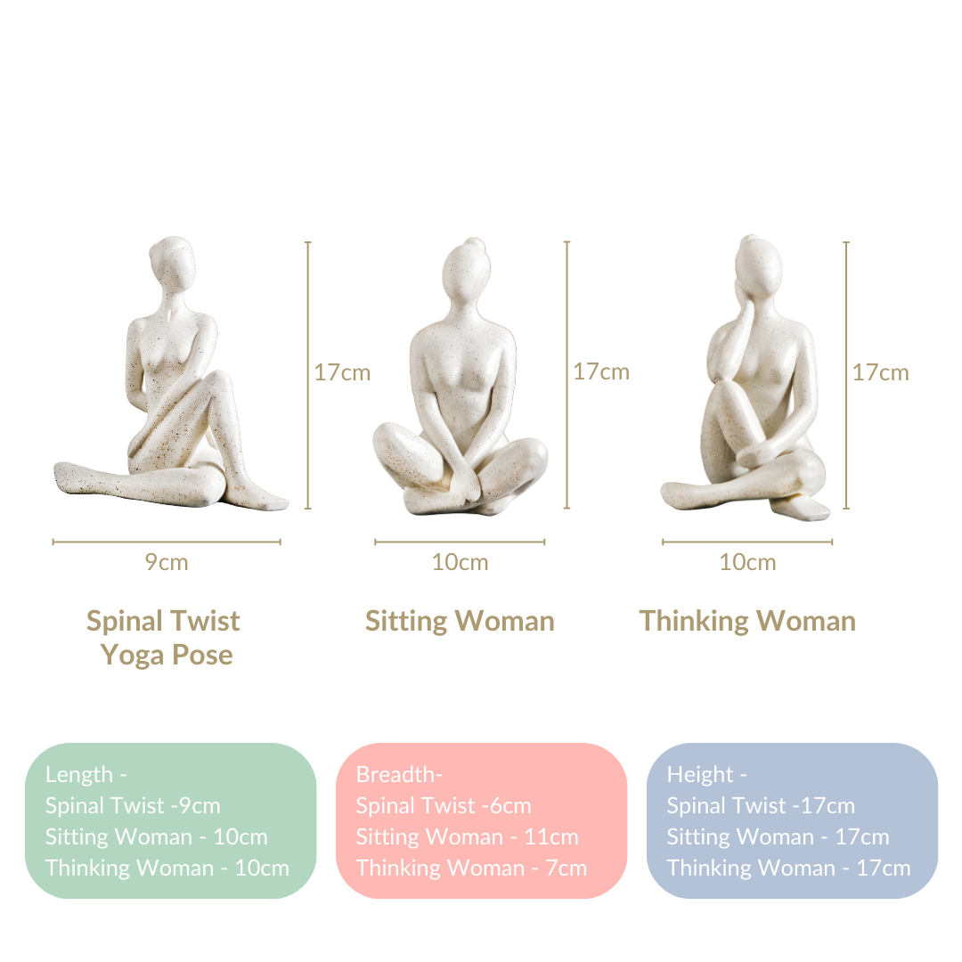 Yoga Woman Statues Set Of 3