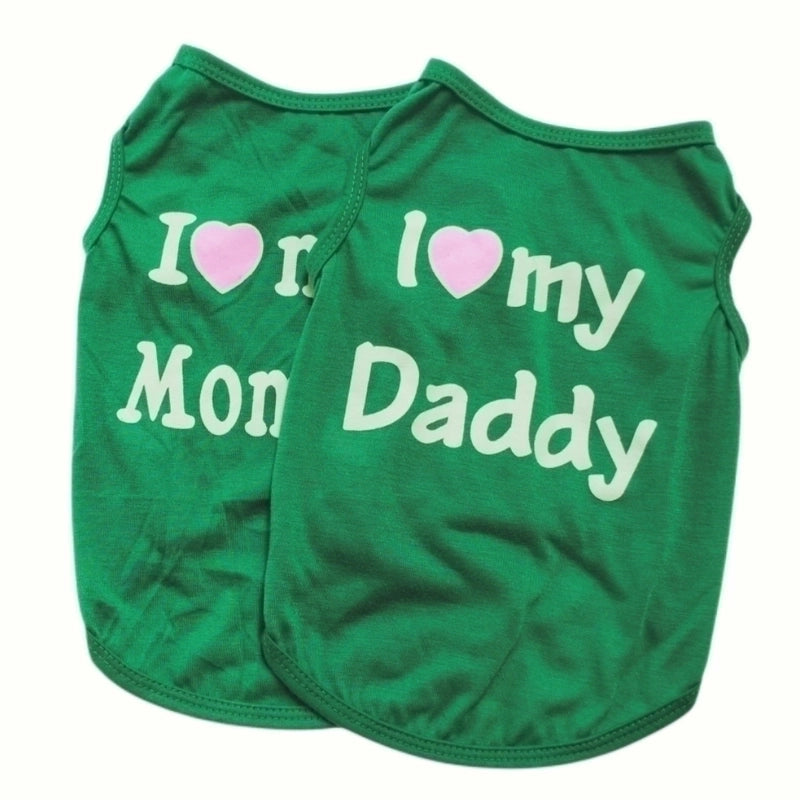 Casual Cotton Letter Pet Clothing