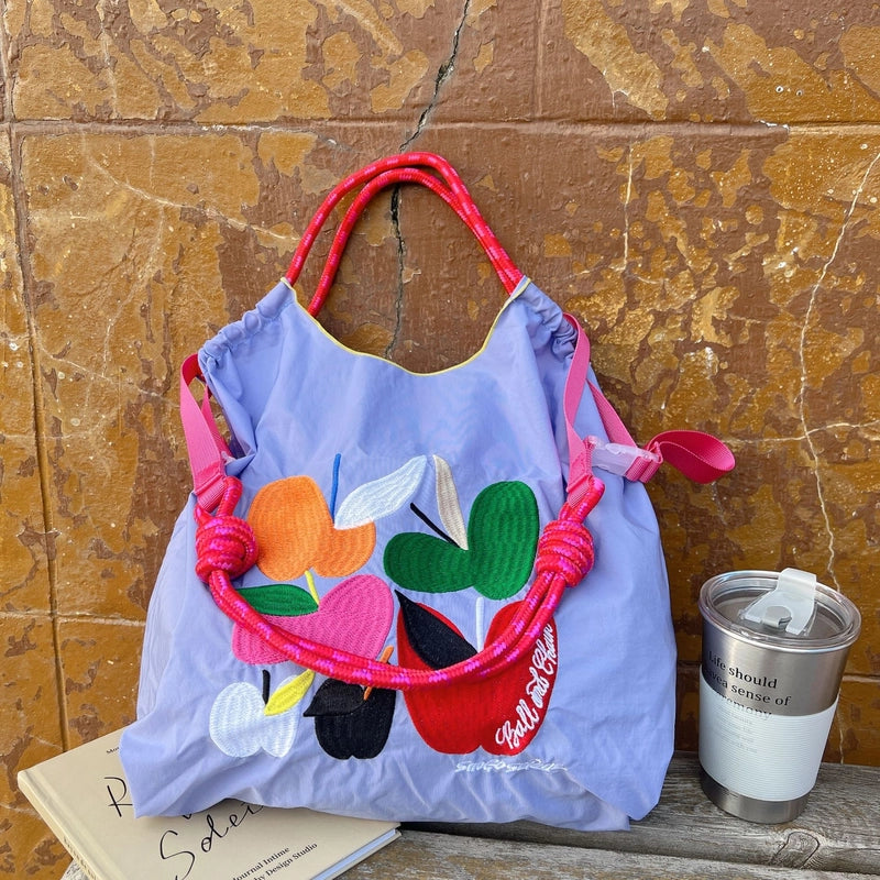 Women's Medium Polyester Animal Plant Streetwear Square Open Shopping Bags