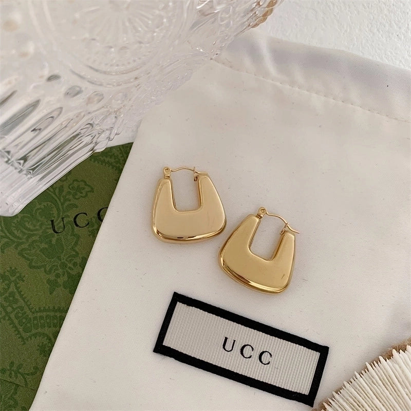 1 Pair Minimalist Solid Color Plating Stainless Steel Gold Plated Earrings