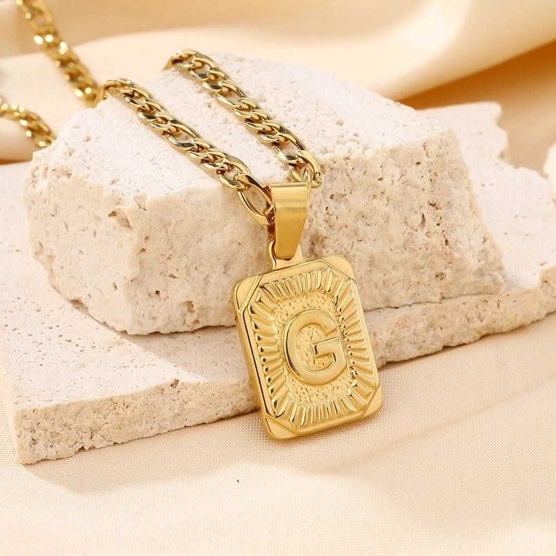 Casual Minimalist Letter 304 Stainless Steel 18K Gold Plated Pendant Necklace