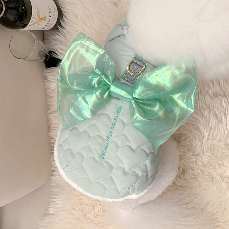 Lace Bowknot Fleece Dog Harness Vest