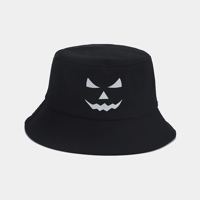 Women's Minimalist Solid Color Printing Flat Eaves Bucket Hat