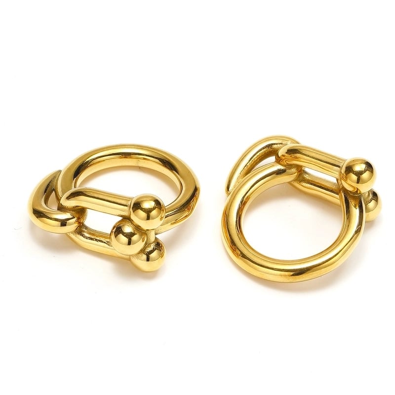 3 Pieces Lady Geometric Titanium Steel Plating Rings