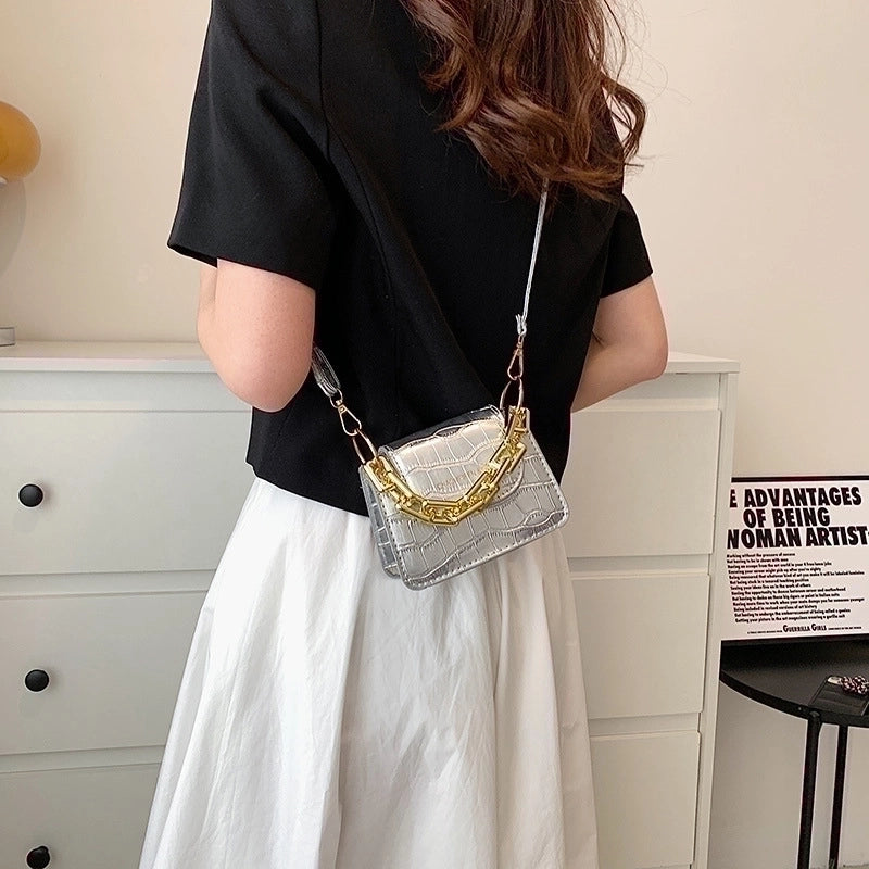 Women's All Seasons Pu Leather Crocodile Streetwear Square Buckle Square Bag