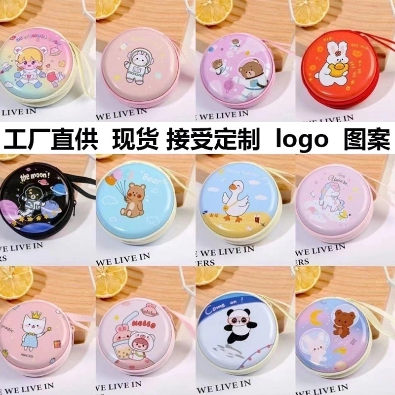 3 Pieces Women'S Cartoon Tinplate Zipper Coin Purses