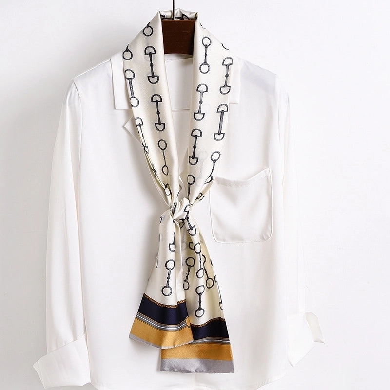 Women's Elegant Printing Satin Silk Scarf
