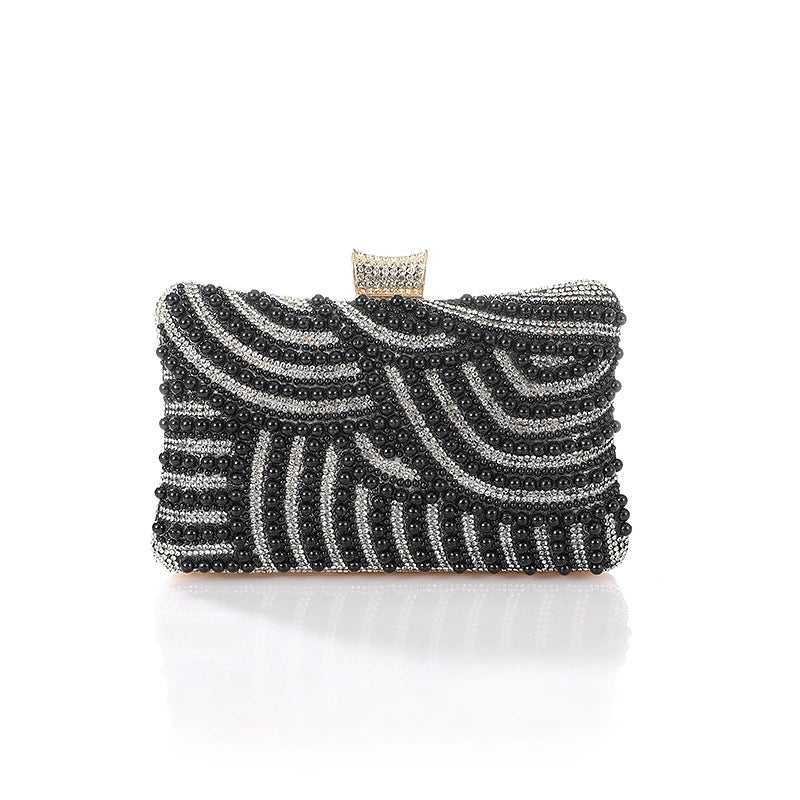 Black White Pu Leather Solid Color Square Evening Bags